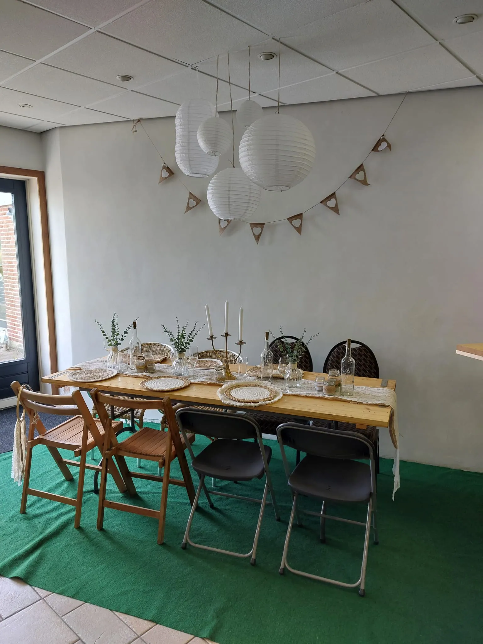 Dinertafel Steigerhout op stalen frame (Festival style)