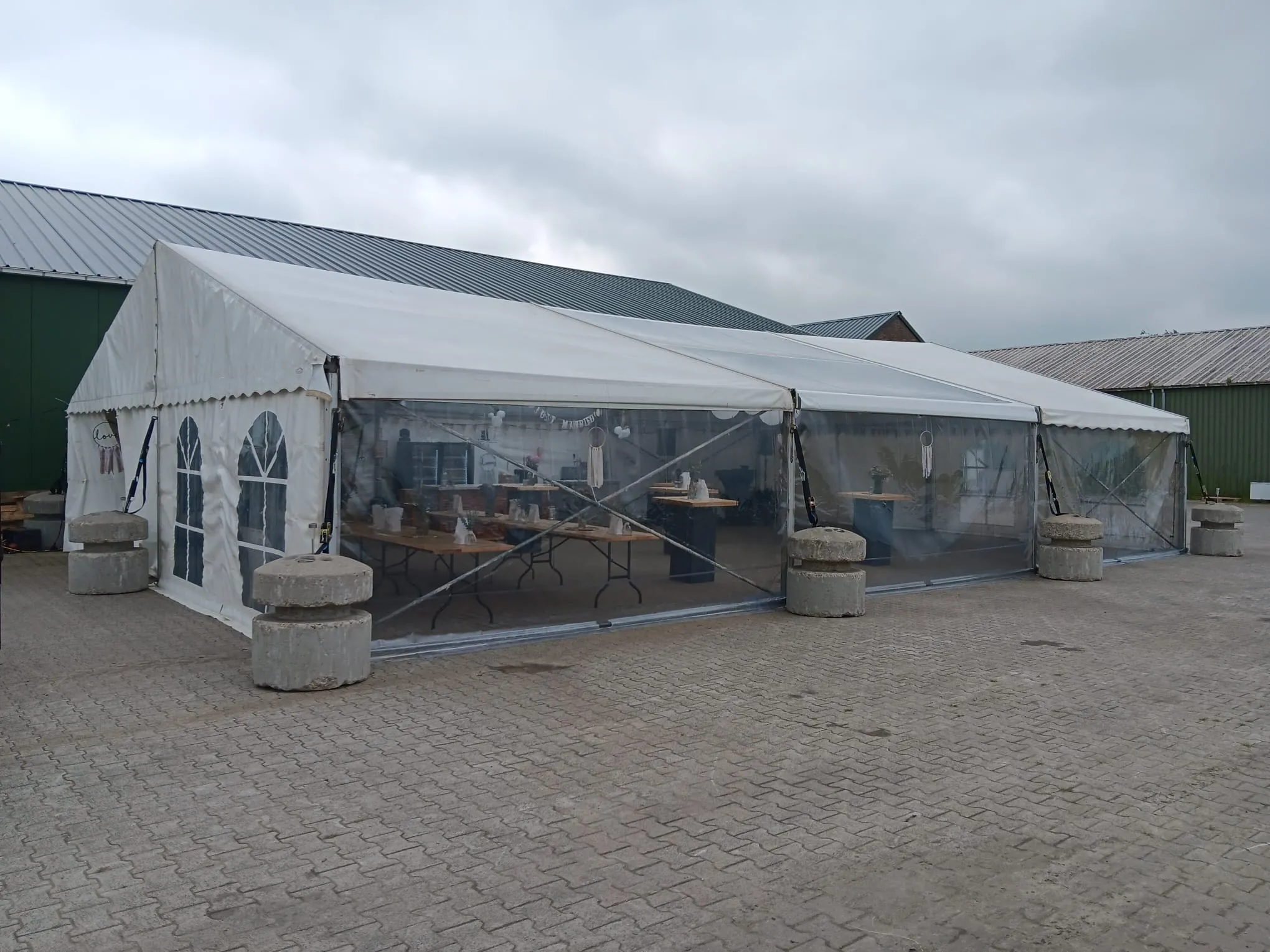 Tent Alu Hal H10 basis wit (10 meter breed)