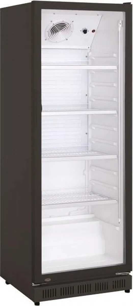 Koelkast 350 liter met glazendeur (zwart)