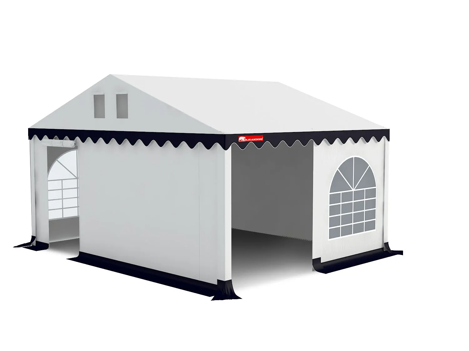 Kops wand partytent blind met doorgang