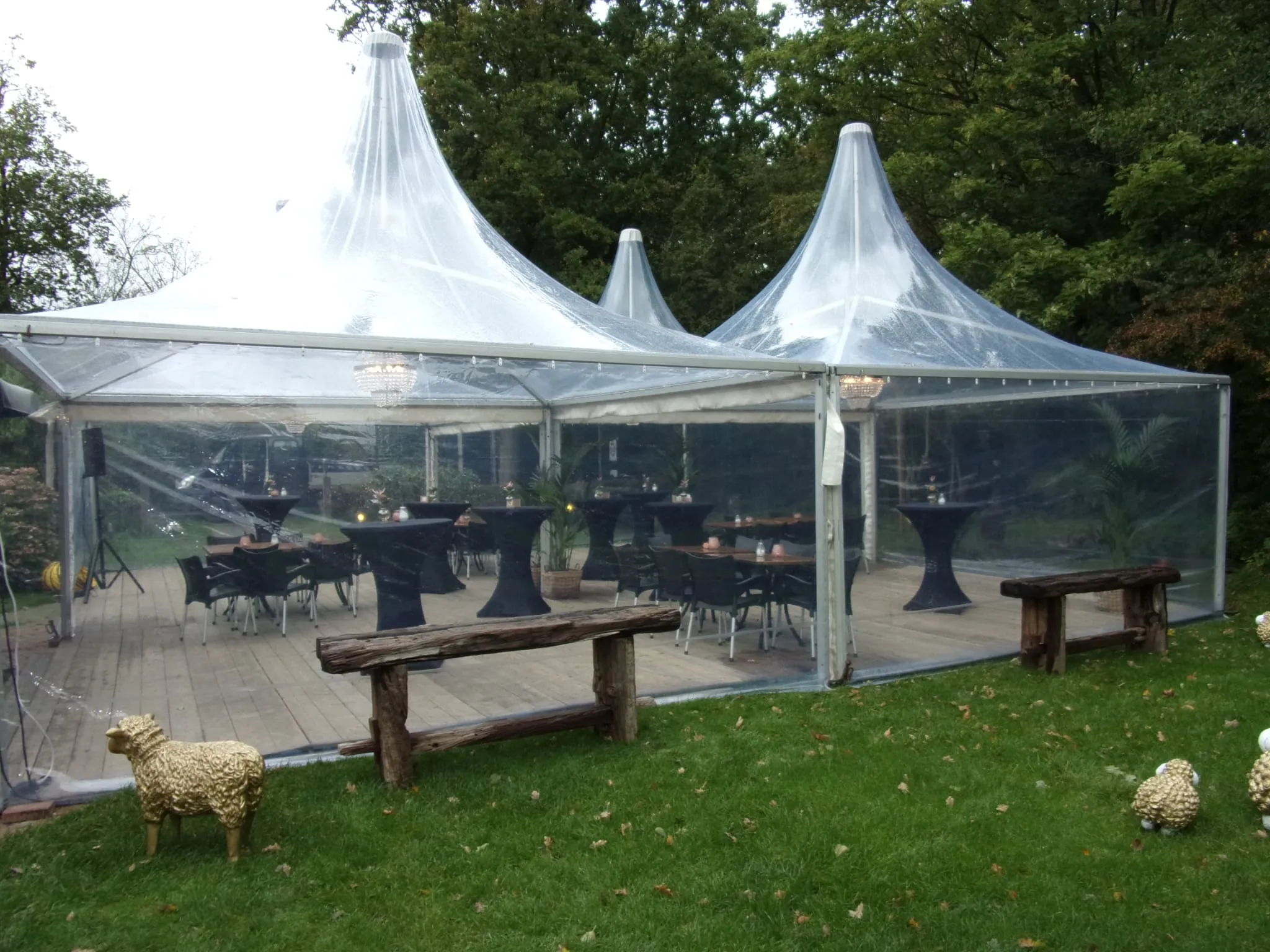 Tent Pagode 5 x 5 meter met transparante overkapping