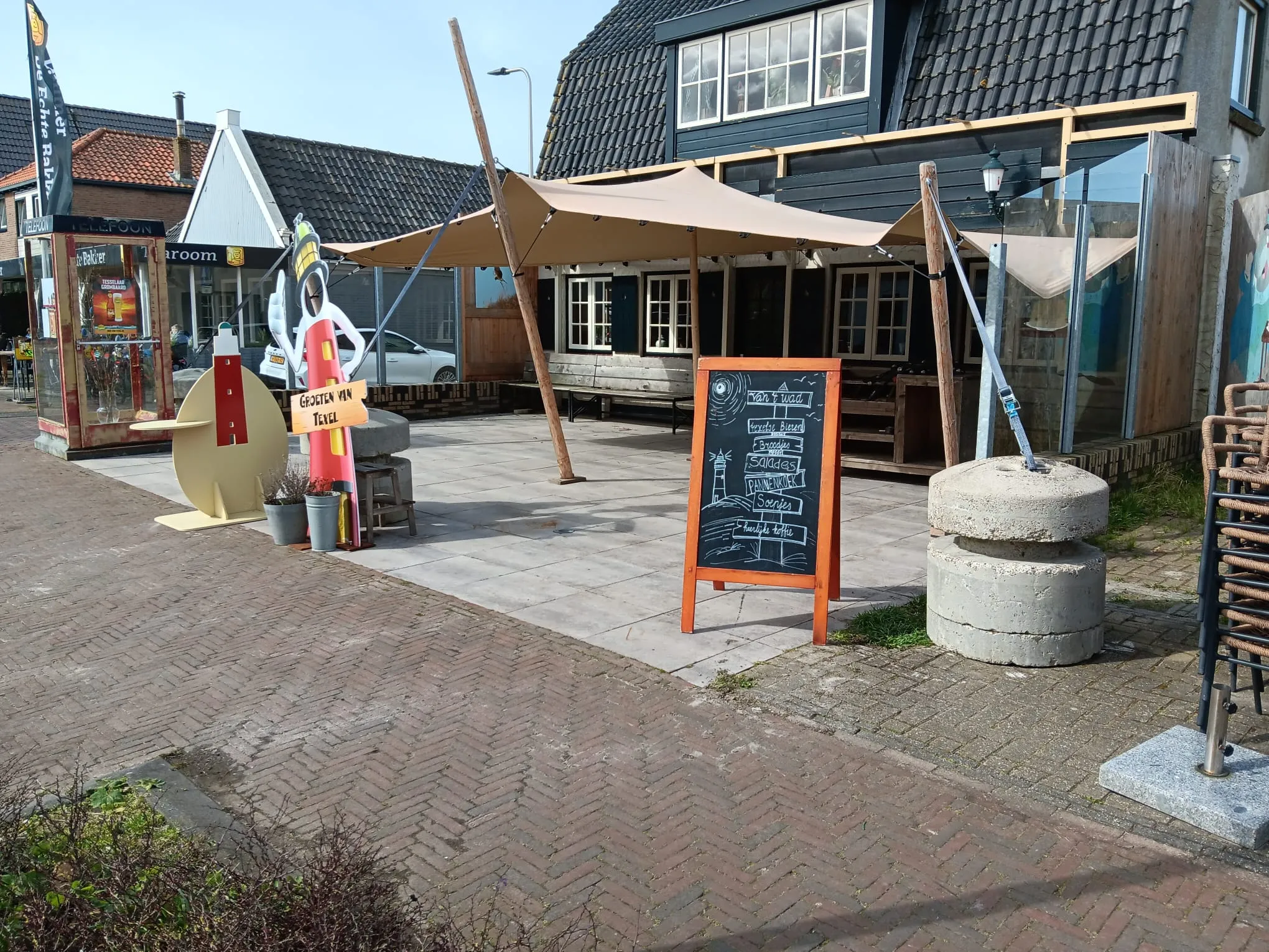 Stretchtent 10 x 15 meter zandkleur.