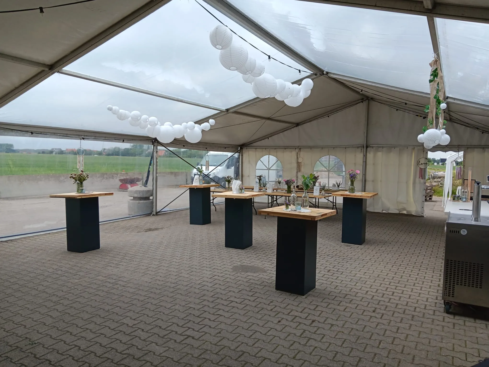 Tent Alu Hal H10 basis wit (10 meter breed)