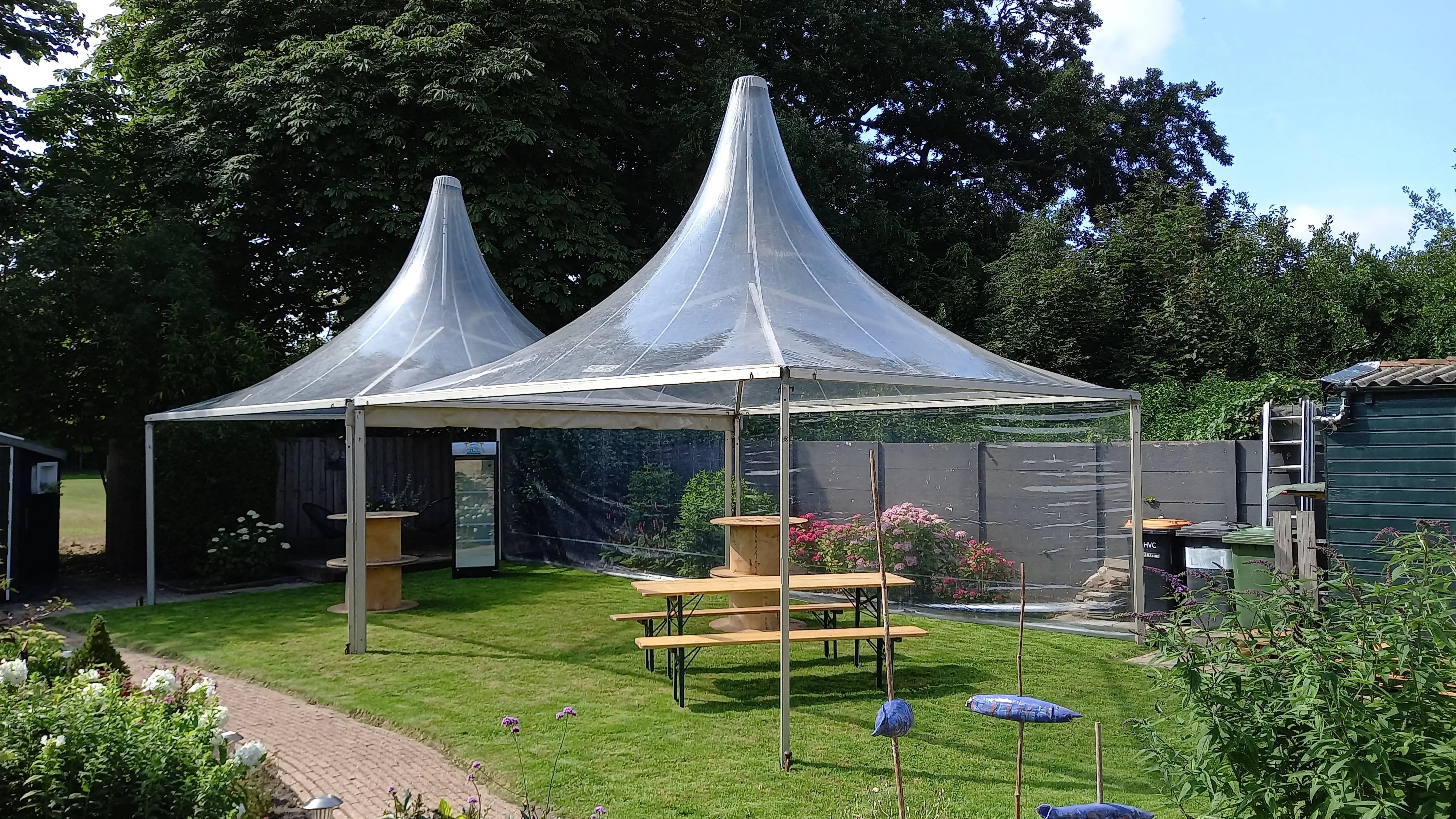 Tent Pagode 5 x 5 meter met zeilen zijwanden