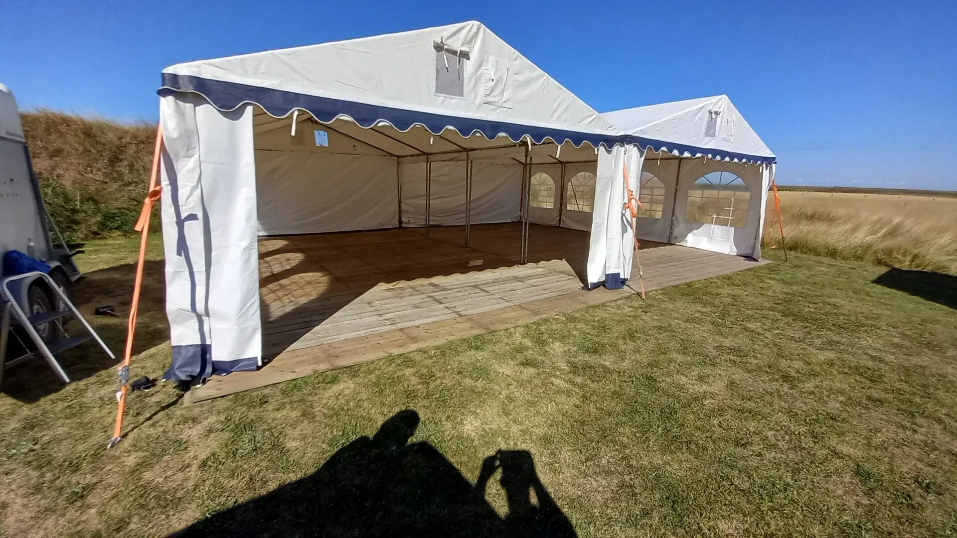Partytent overkapping 5x8 meter PVC exclusief zijwanden. (Door ons opgezet)