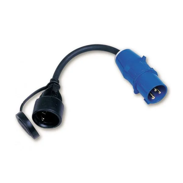 Stroomkabel verloop 1x CEE 16A 3P > 1x schuko; Campingstekker naar contra 230V