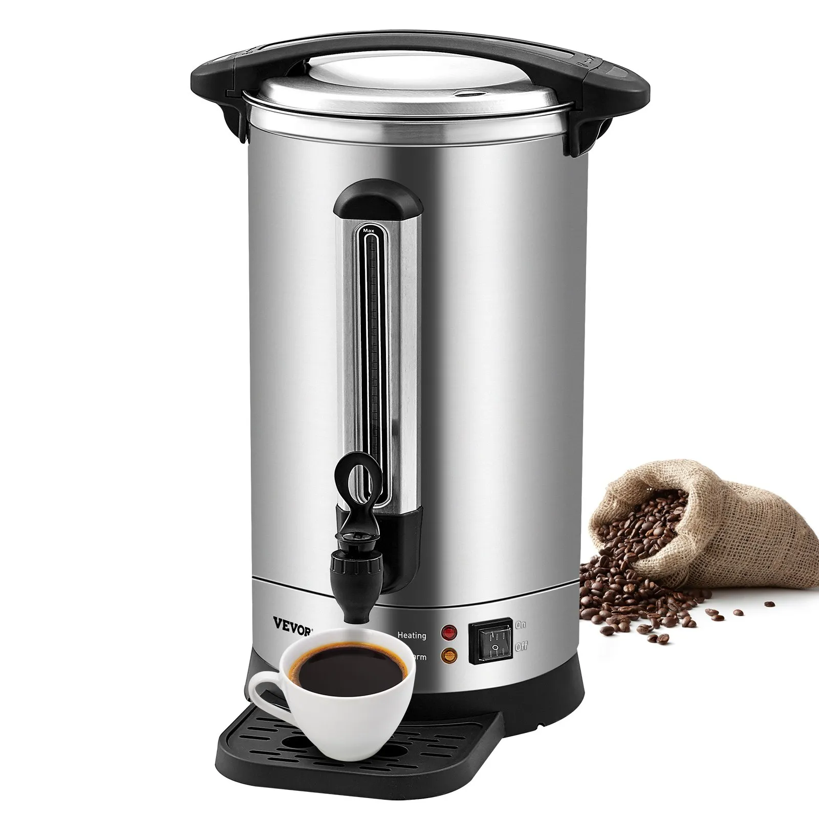 Koffiemaker max. 9,75 liter, 65 kopjes.