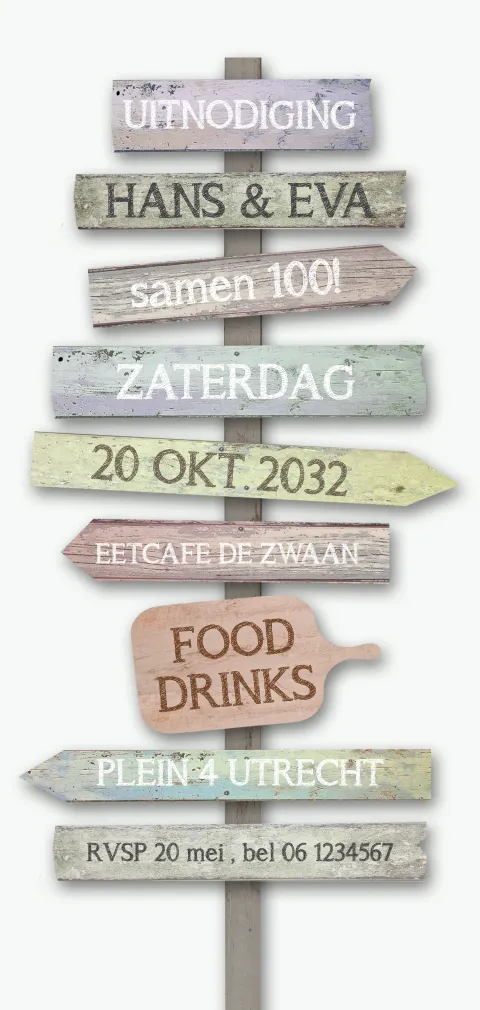 Wegwijzer decoratie bordjes p.set (10)