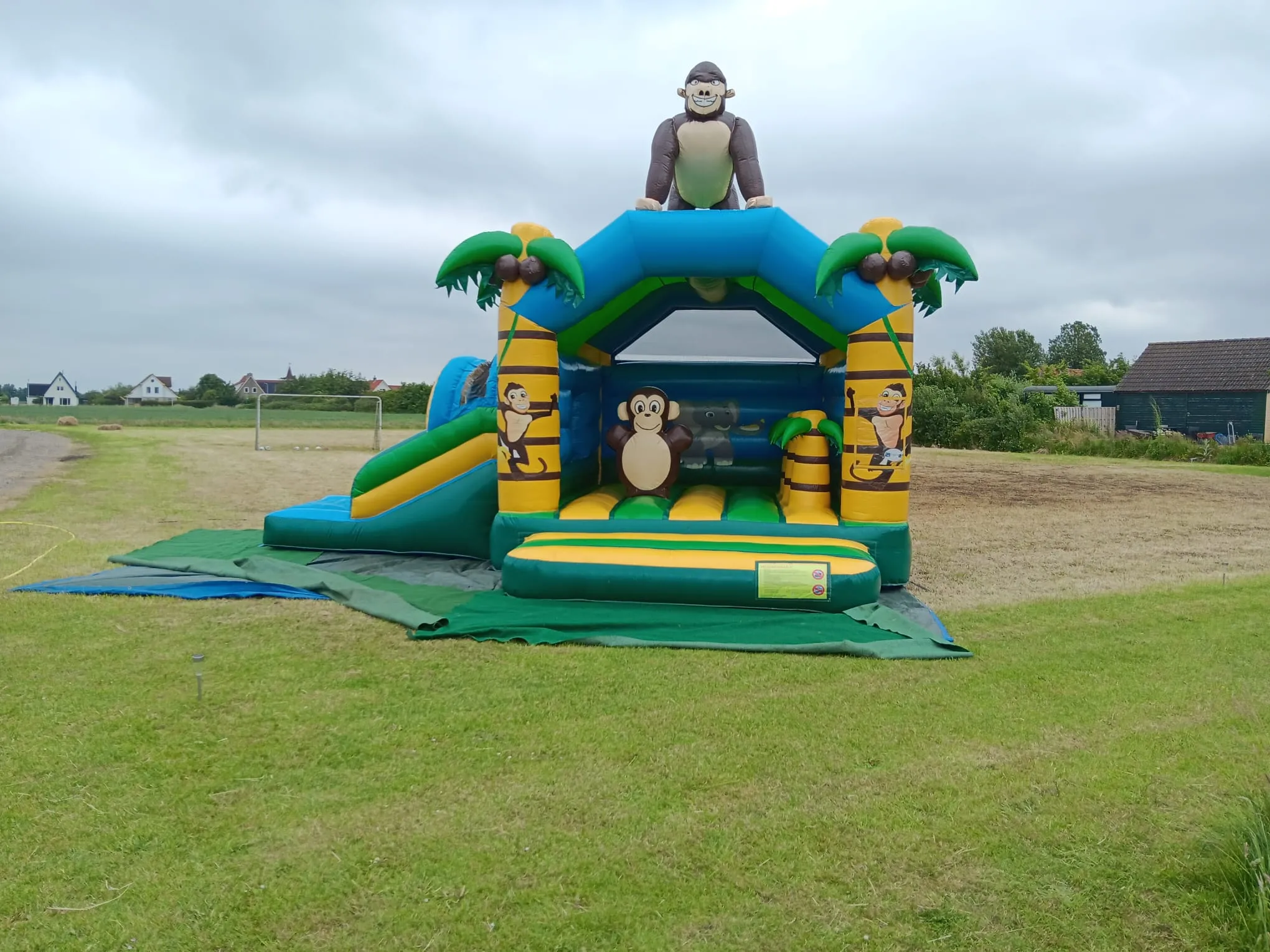 Springkussen Gorilla met glijbaan