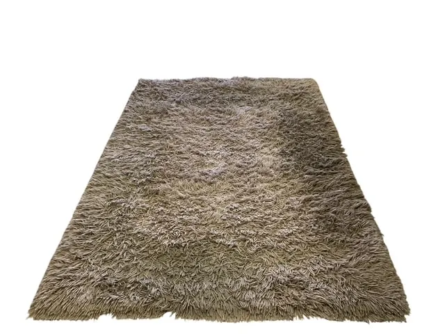 Vloerkleed taupe hoogpolig 160 x 260 cm