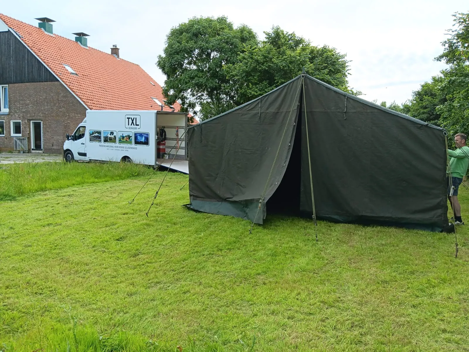Legertent 5x10 meter (exclusief kosten plaatsing en grondzeil)