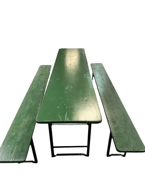 Biertafel set met 2 banken (gekleurd groen)